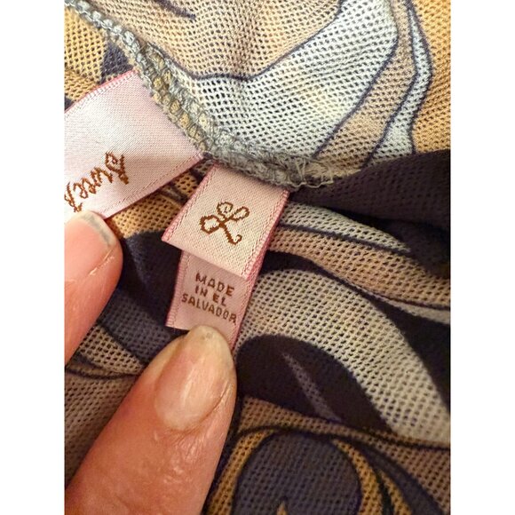 Y2k Sweet Pea Mesh top tunic Abstract Fairy Hippie Festival Empire Whimsigoth lg - Picture 2 of 12